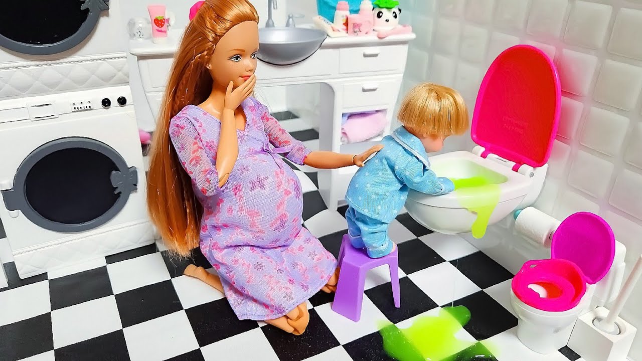 토미 어린이 속이 이상해요! 🤢 바비 캔 첼시 아기 인형 가족 저녁 일상 드라마 상황극 바비인형 장난감 놀이 세트