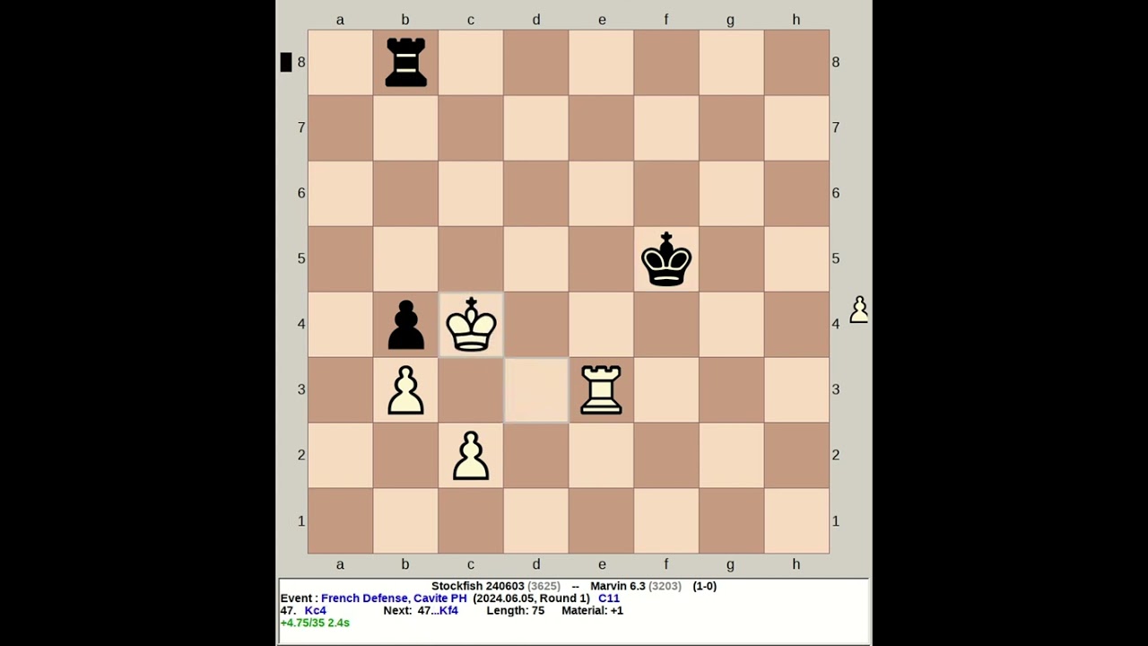 Stockfish 240603 vs Marvin 6.3 | French: Steinitz, Boleslavsky Variation #chess