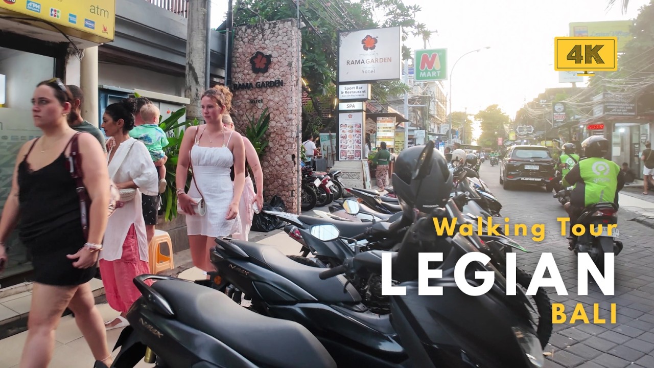 LEGIAN, Bali 4K Walk Around Padma Street, Garlic Lane, Melasti St. & Legian Beach Walking Tour 2026