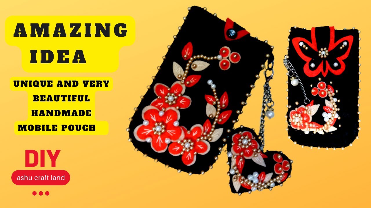 DIY| Beautiful and amazing mobile pouch| easy creative handmade| how to make| ashu craft land|