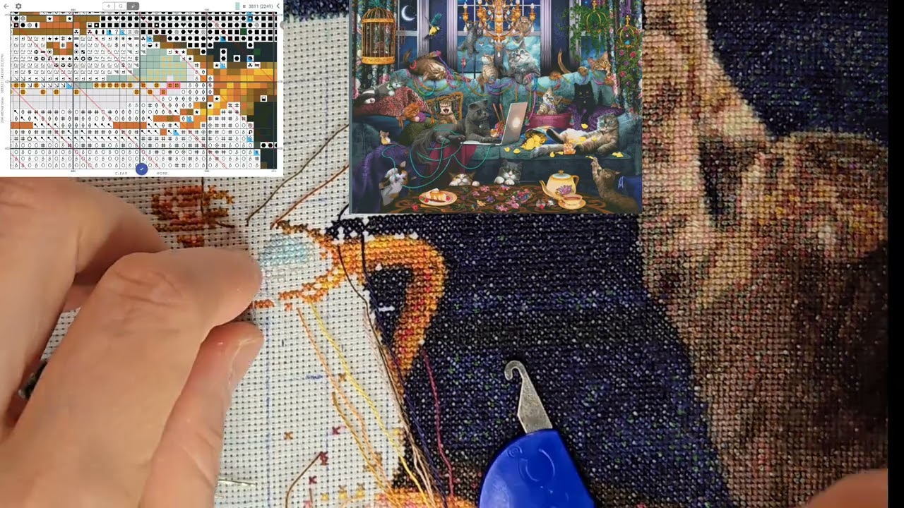 flosstube #226 stichwithme  Quarantine cats