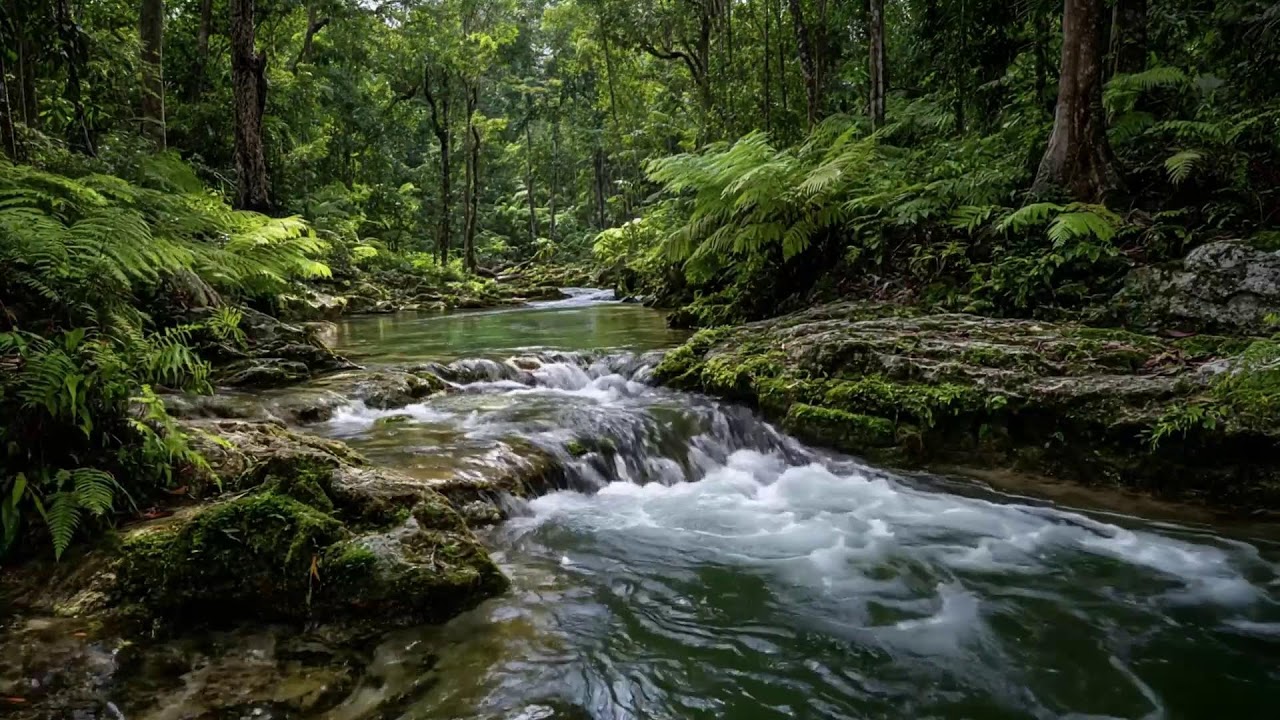 Natural Forest River Sleep Ambience with Gentle Water Flow Supporting Restful Calm
