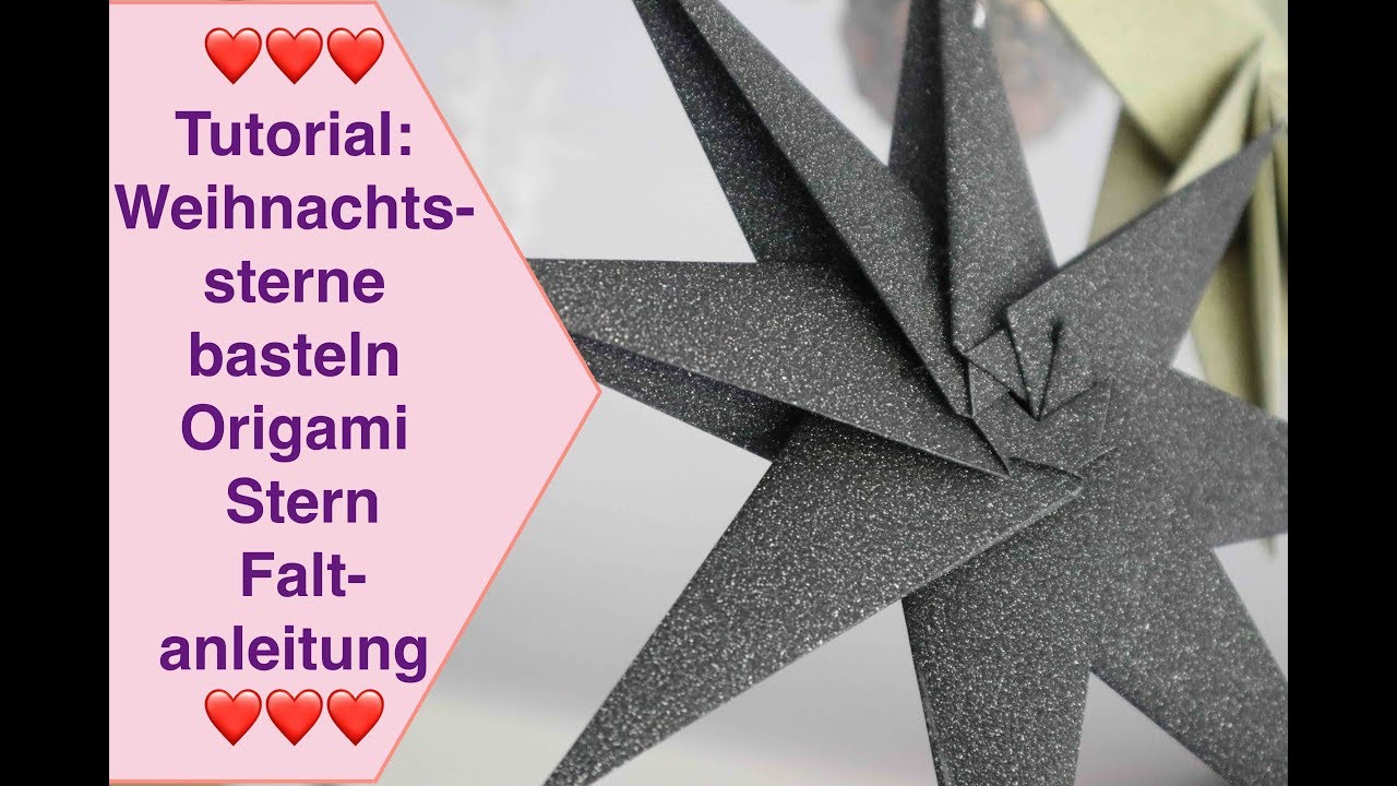 Tutorial: Weihnachtssterne basteln Action Geschenkpapier Origami Stern Faltanleitung 3D Stern