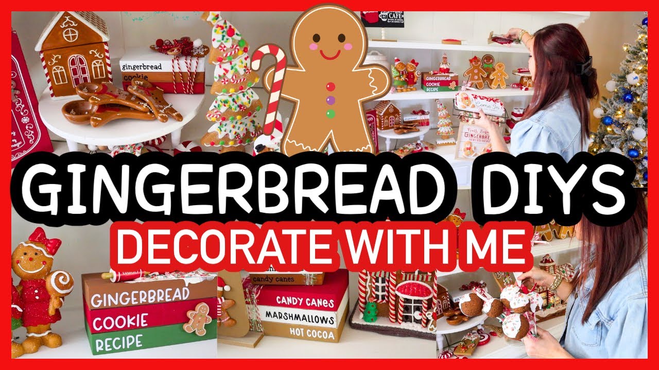 GINGERBREAD DIY DECOR | GINGERBREAD BAKERY THEME | DECORATE MY HUTCH!