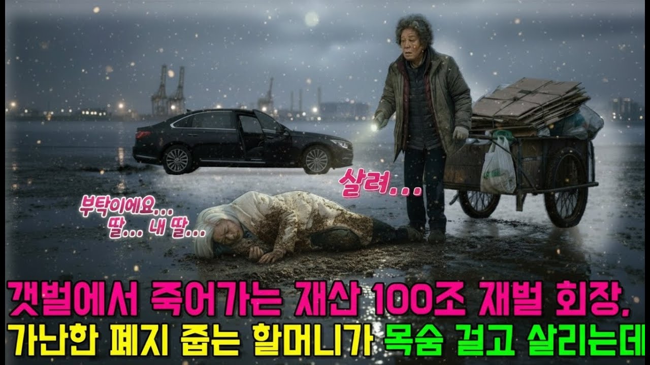 외곽 갯벌에서 죽어가는 재산 100조 재벌 회장, 가난한 폐지 줍는 할머니가 목숨 걸고 살리는데   #오디오북 반전 오디오북 라디오 사연 인생 이야기 시니어 드라마 노후 감동