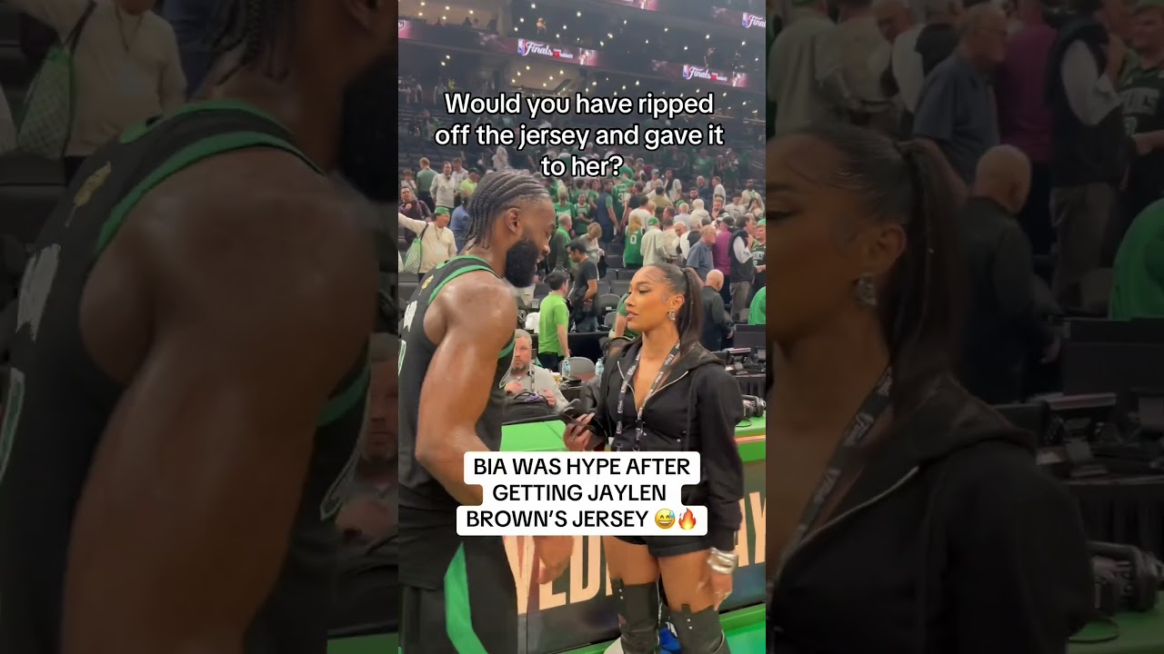 🏀☘️ SHOCKING! Bia asked for Jaylen Brown&rsquo;s Celtics jersey!