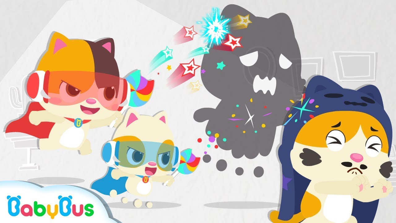 Little Heroes Chased Big Monster Away | Baby Kitten Family | Halloween Song | Kids Songs | BabyBus