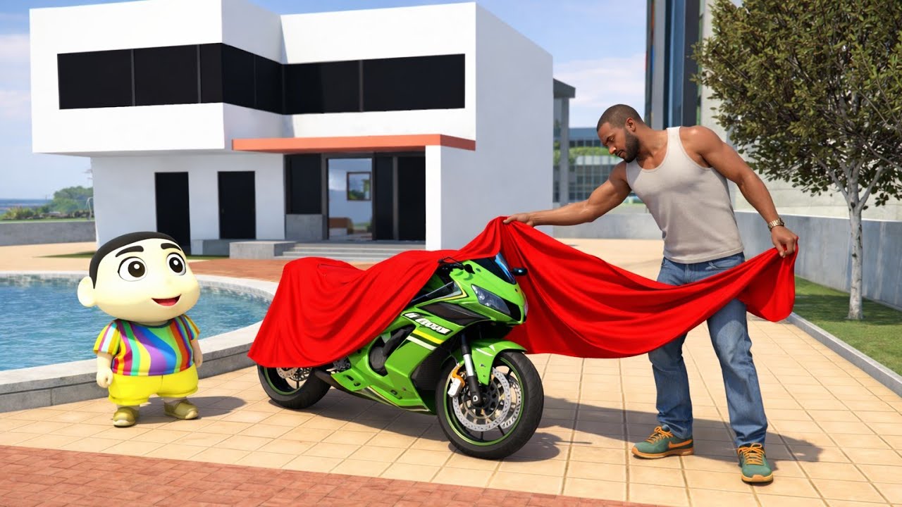 Shinchan তো অবাক! 😱 Franklin তাকে Kawasaki ZX10R গিফট করল! | Indian Bike Driving 3D 