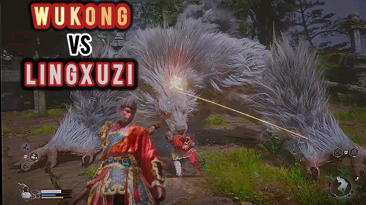 Wukong Vs The Big White Wolf Lingxuzi! | Black Myth Wukong (music by @okweapons )