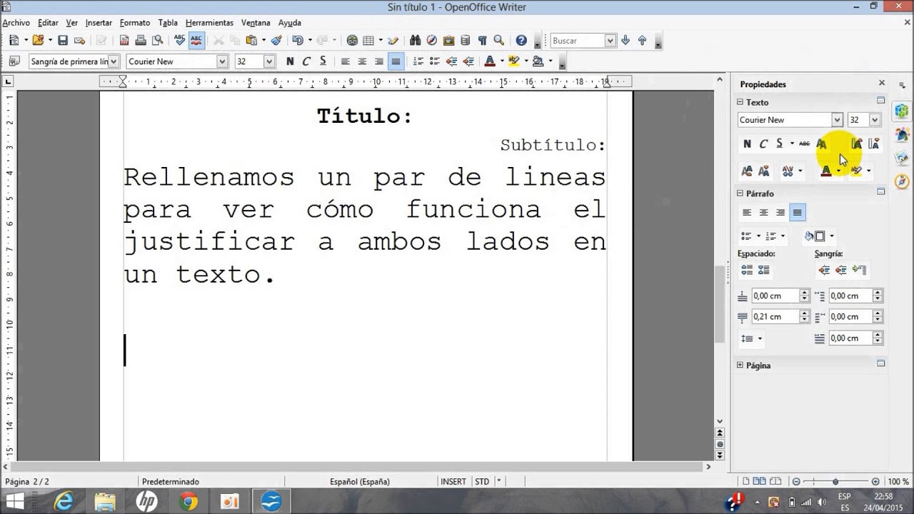 Curso de OPENOFFICE WRITER 1:Tipos y letras
