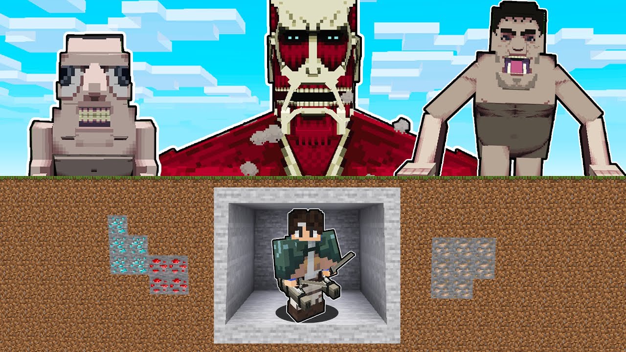 I Survive 24 Hours In Attack On Titan Minecraft