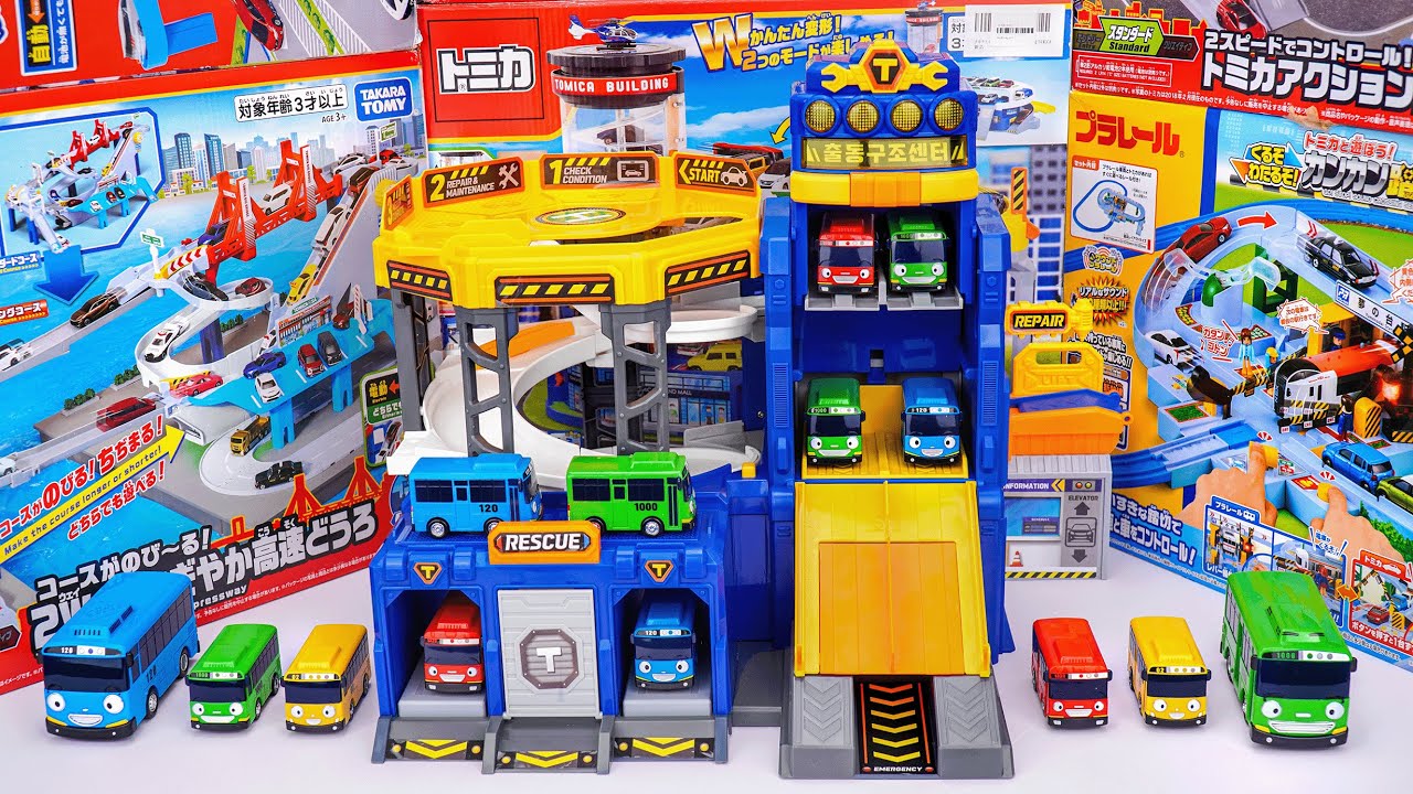 🚘Toy asmr🚘 Tayo Little Bus Car Rescue Toys ASMR Satisfying with Unboxing 타요 슈퍼 주차 타워｜Review Toys