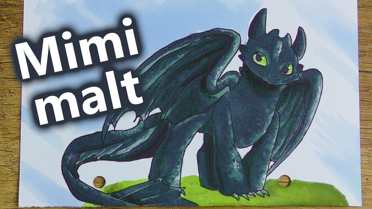DRACHE OHNEZAHN zeichnen deutsch | Drachen zähmen leicht gemacht | Mimi malt einen Drachen