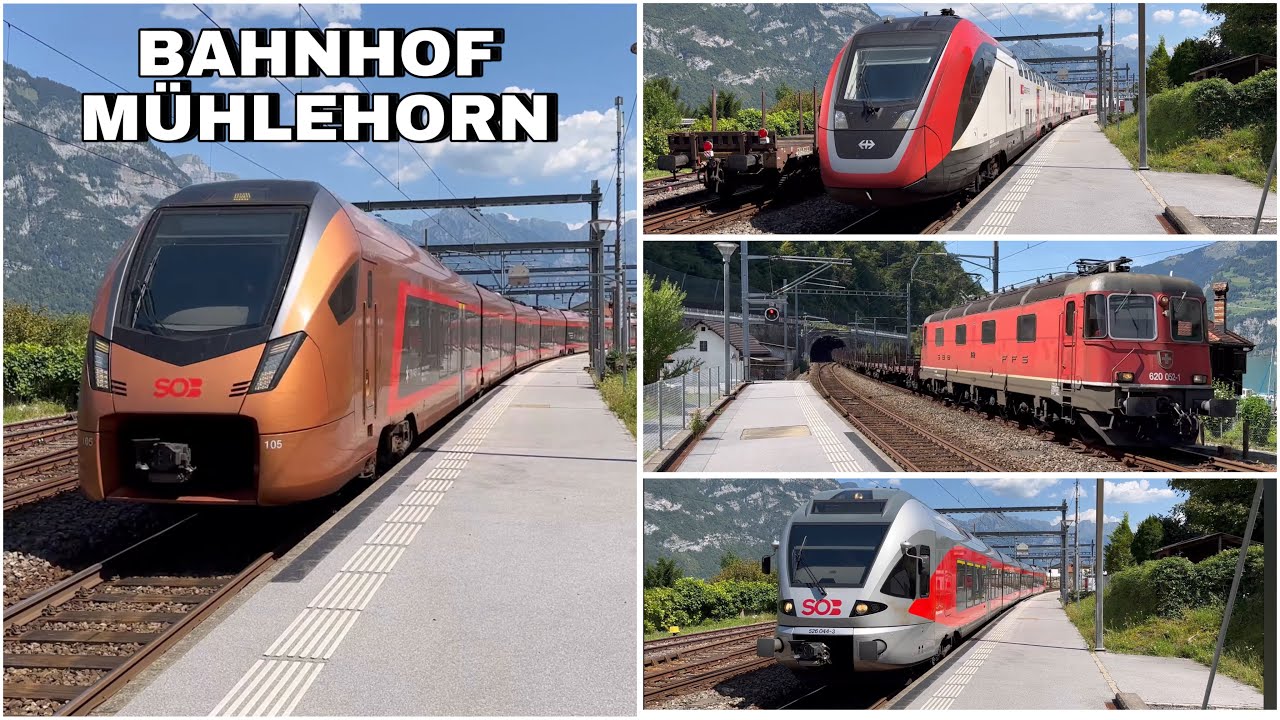 Züge beim Bahnhof Mühlehorn | Trains at Mühlehorn station (2023)