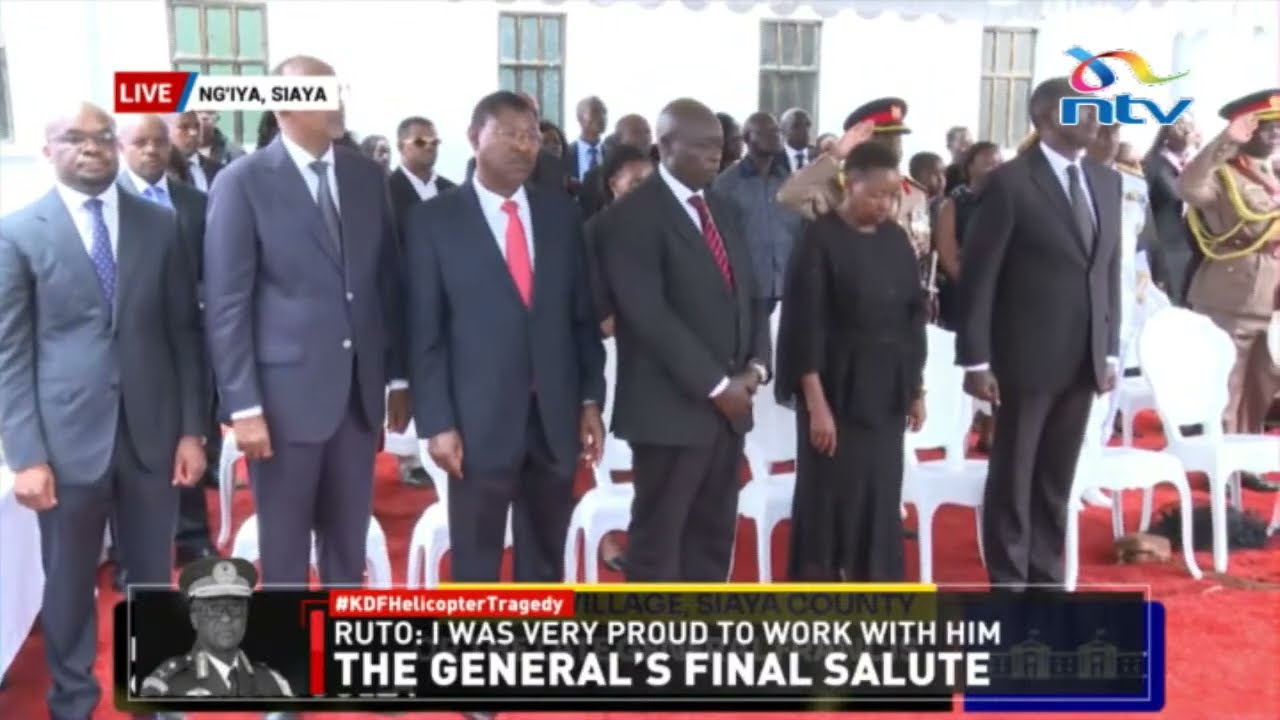 General Francis Ogolla receives a 19-gun salute before burial