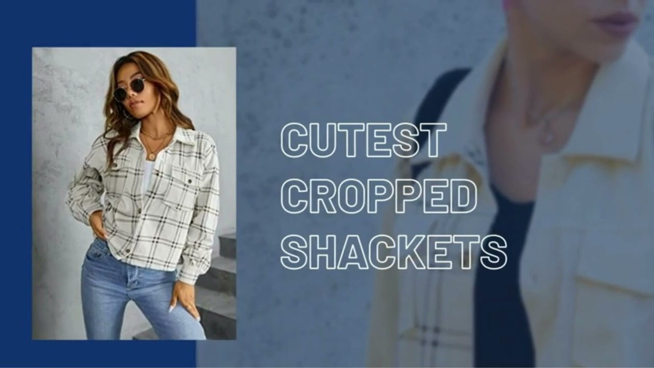Women Corduroy Jacket Cropped Plaid Shacket Button Down Long Sleeve Shirts with Pockets
