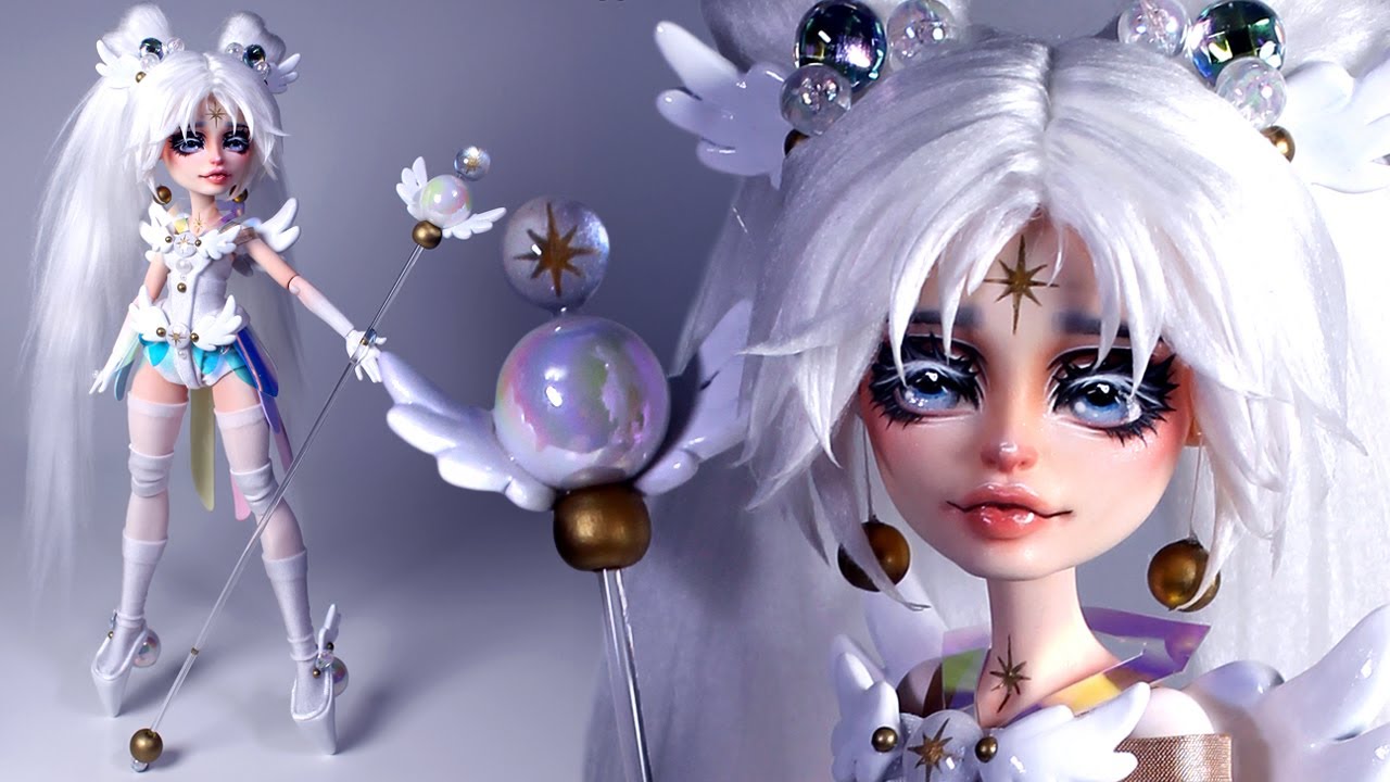 I made a SAILOR COSMOS inspired Art Doll! 🪽 OOAK doll Repaint