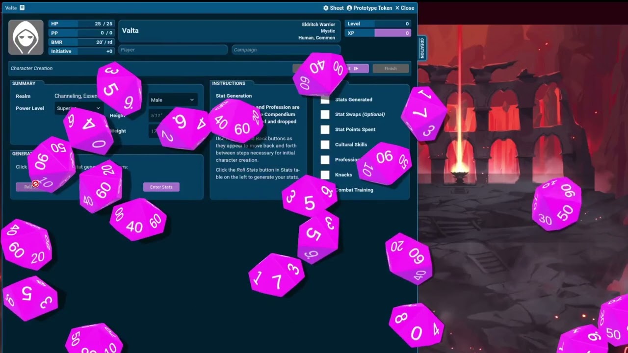 Custom Character creation for Rolemaster RMU on Foundry VTT - Custom Spells, Cultures and Profession