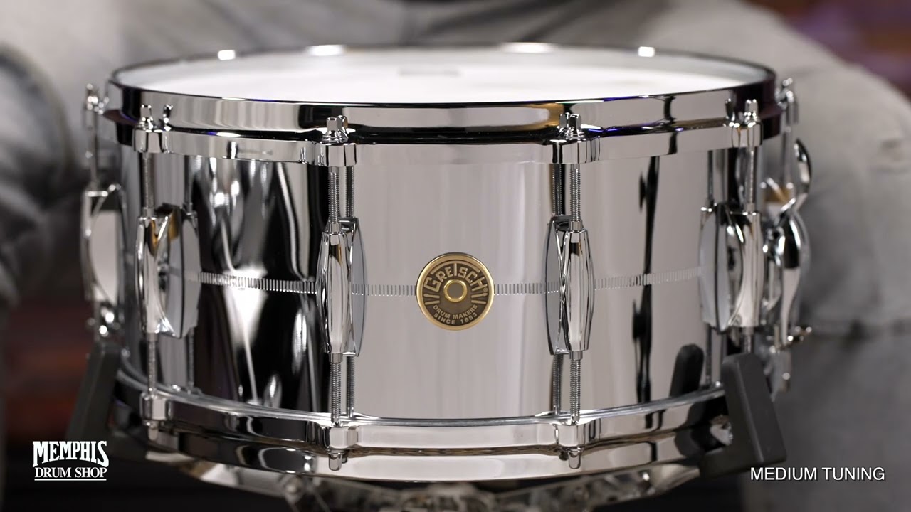 Gretsch 14x6.5 USA Custom Chrome Over Brass Snare Drum (G4164)