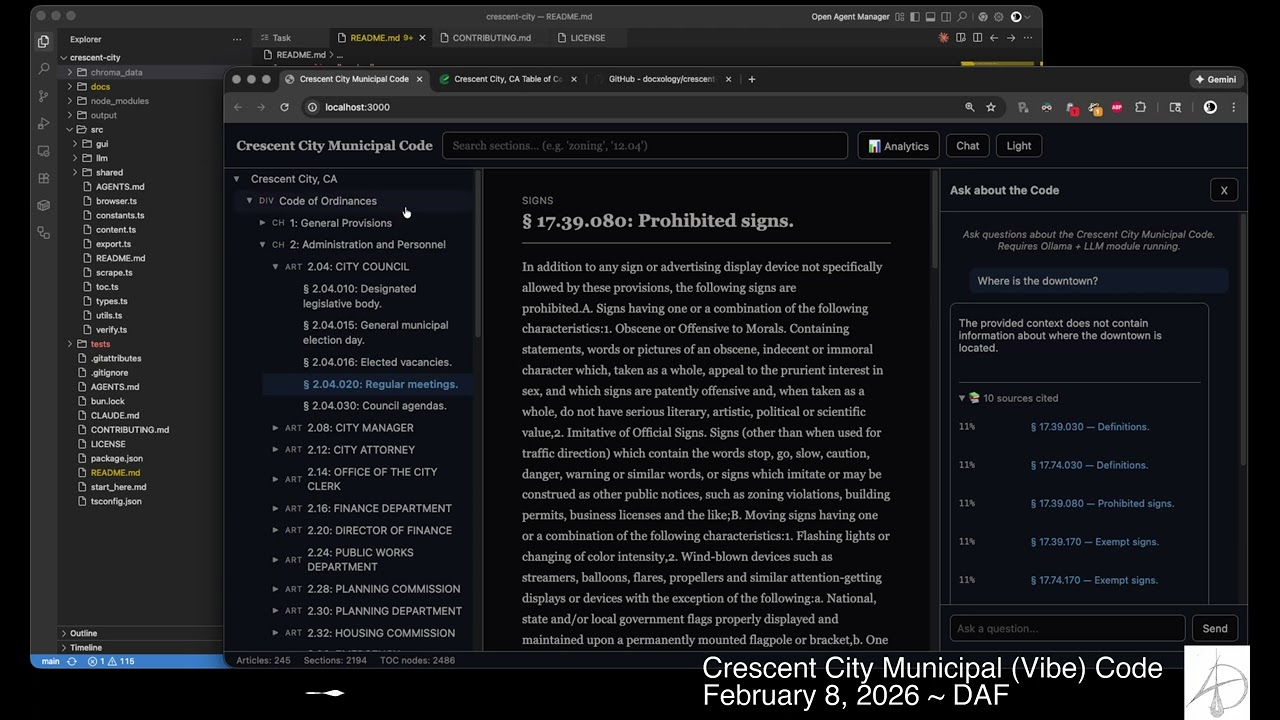 Municipal (Vibe) Code ~ Crescent City, CA