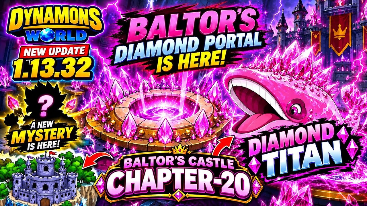DIAMOND TITAN & PORTAL IS HERE 😱|| Dynamons World New Update 1.13.32 & Baltor&rsquo;s Castle Chapter 20