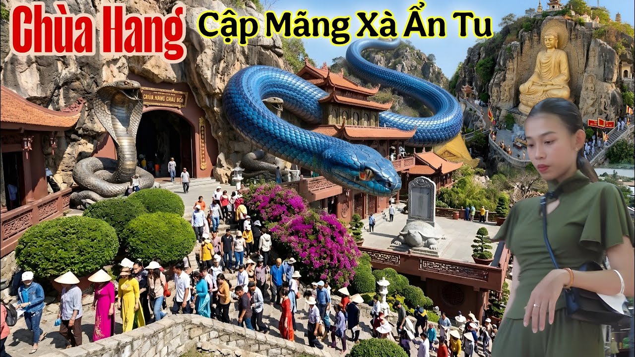 Chùa Hang Vỡ Trận Hàng Ngàn Người Đổ Về Xem Cập Mãng Xà Khổng Lồ Trong Hang 