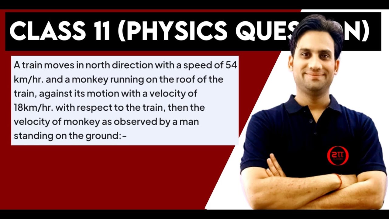 A train moves in north direction with a speed of 54 km/hr. and a monkey running on the roof of the