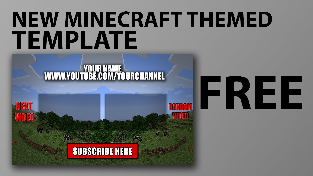 Minecraft Free outro template  - Download link in description - Editable (Photoshop)