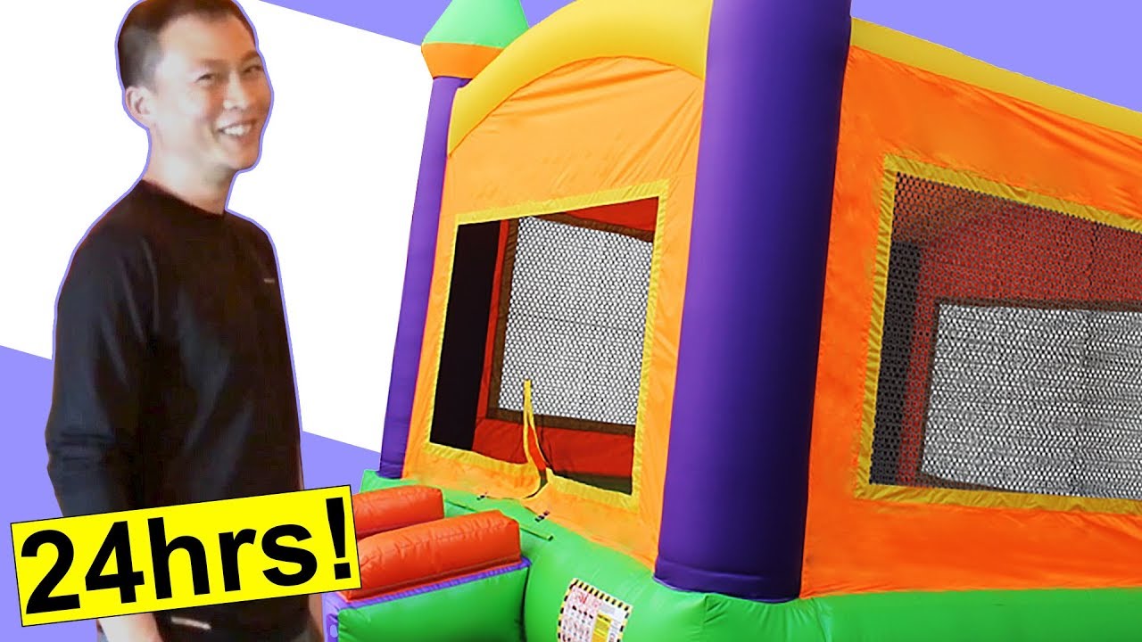 24 hour indoor inflatable bounce house challenge