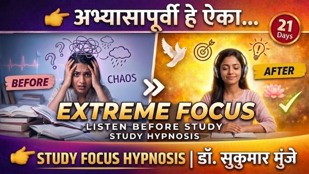 अभ्यासाआधी हे ऐका! | Deep Delta Hypnosis for Focus, Memory & Discipline (Marathi)
