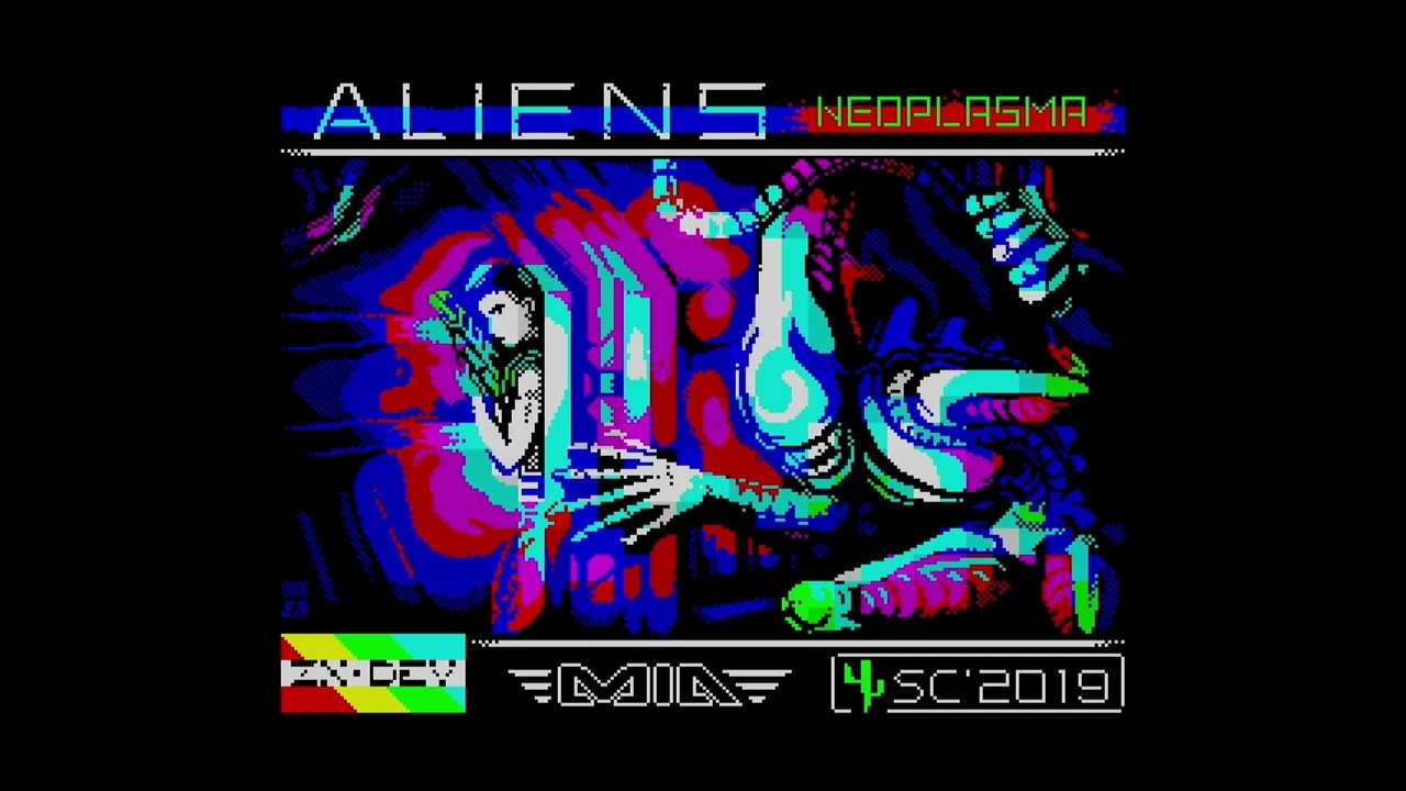 ZX Spectrum [homebrew] gameplay: Aliens Neoplasma (2019)