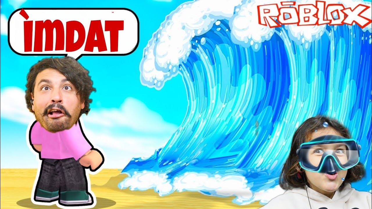DEV TSUNAMİ DALGALARINDAN KAÇIYORUZ! 🌊 ROBLOX TSUNAMİ GAME!