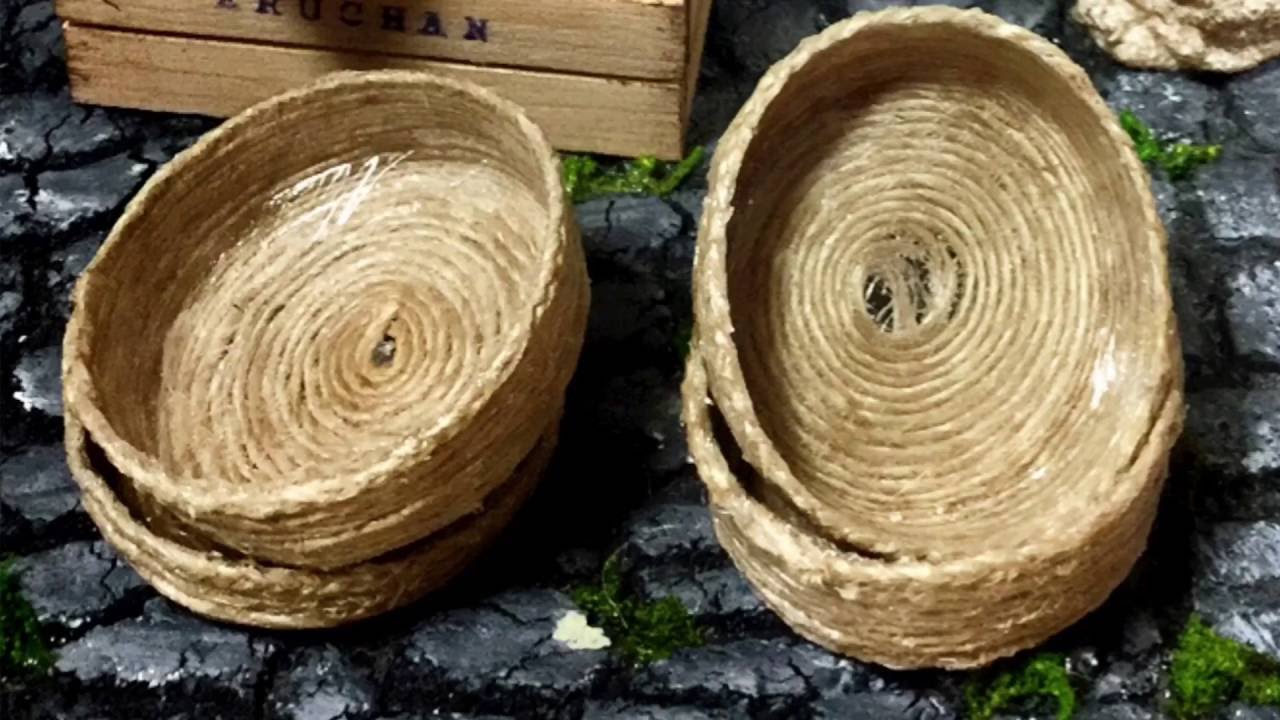 Como hacer Canastillas fáciles Miniatura .cestos miniatura