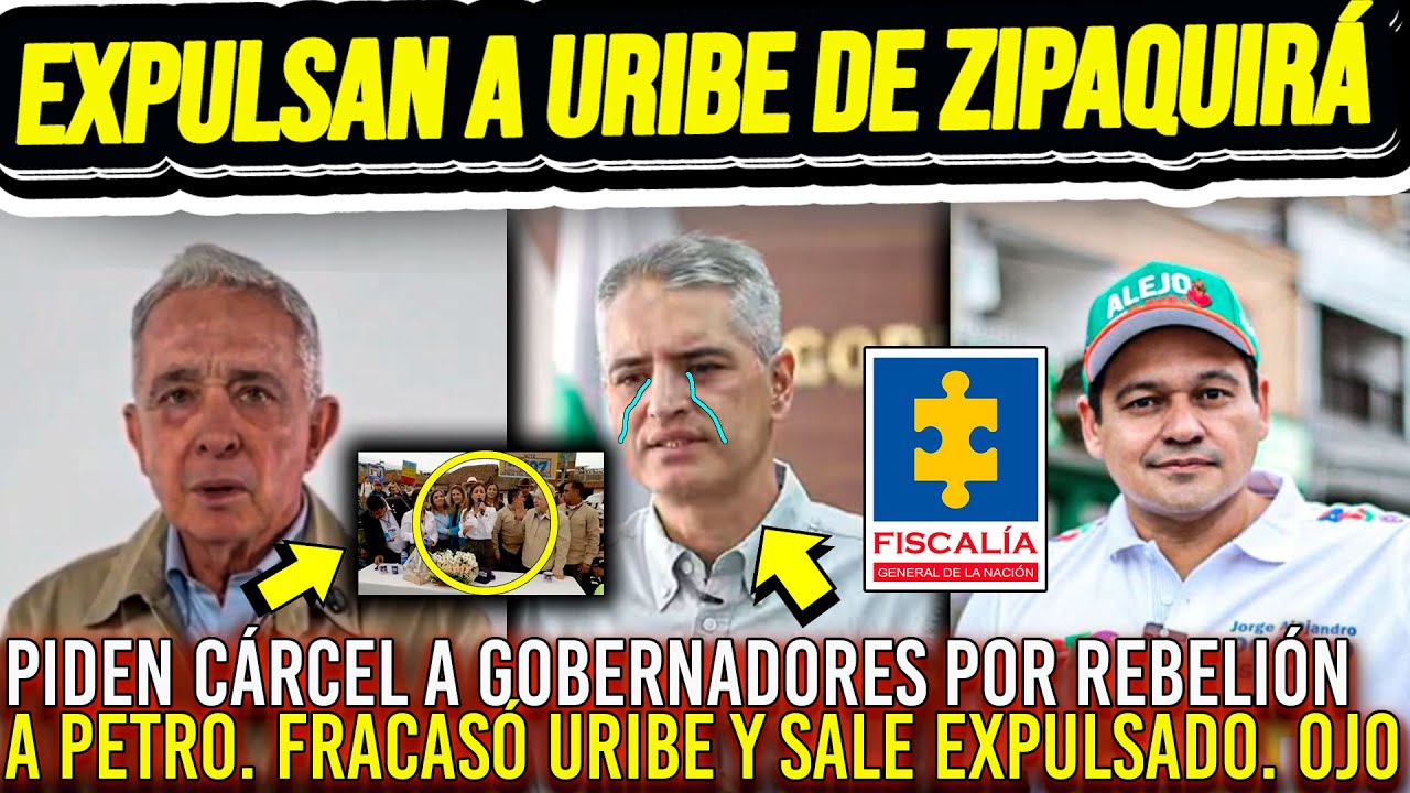 EXPULSAN Y ARMAN MARCHA CONTRA URIBE EN ZIPAQUIRA. PIDEN CÁRCEL PARA GOBERNADORES TRAIDORES. GOLPAZO
