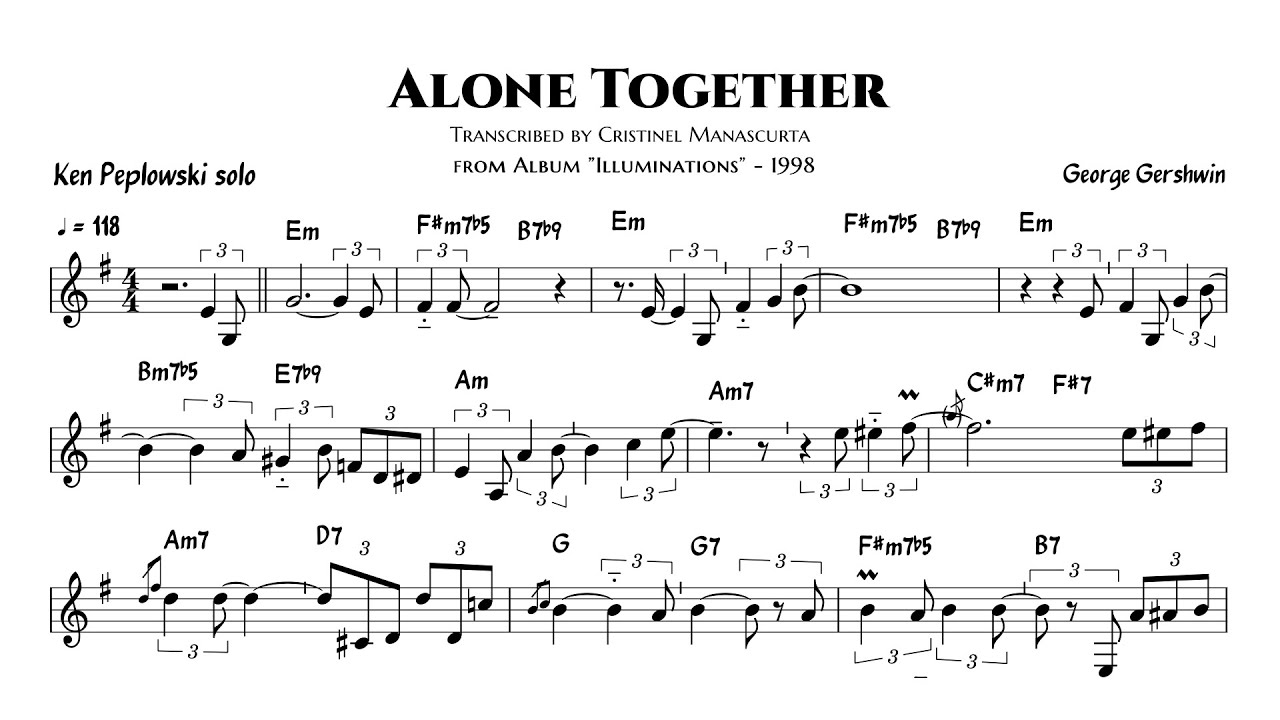 Ken Peplowski - Alone Together (transcription)