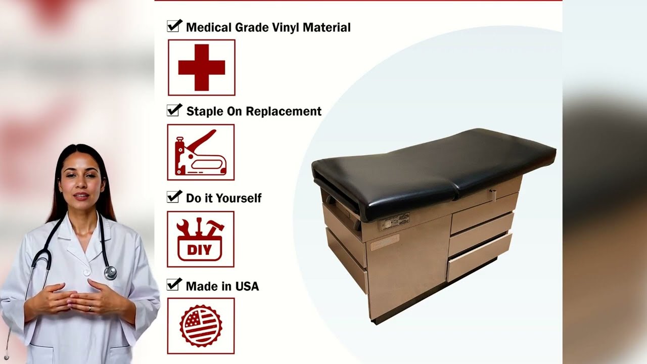 Midmark & Ritter Medical Exam Table 100,104,204 Replacement Vinyl Cover | DIY Installation