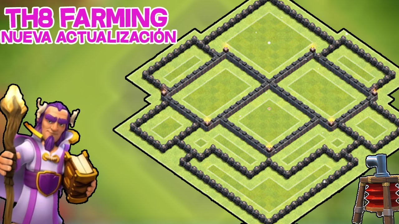 Aldea FARMING NUEVA ACTUALIZACIÓN | Ayuntamiento 8 | TH8 | Diseño de Aldeas | byGenesys