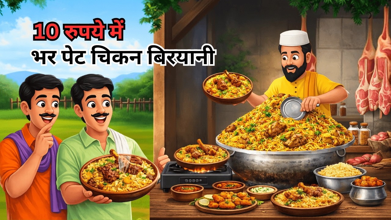 10 रुपये की चिकन बिरयानी | 10 RUPAY KI CHICKEN BIRYANI | HINDI KAHANIYA | HINDI STORIES