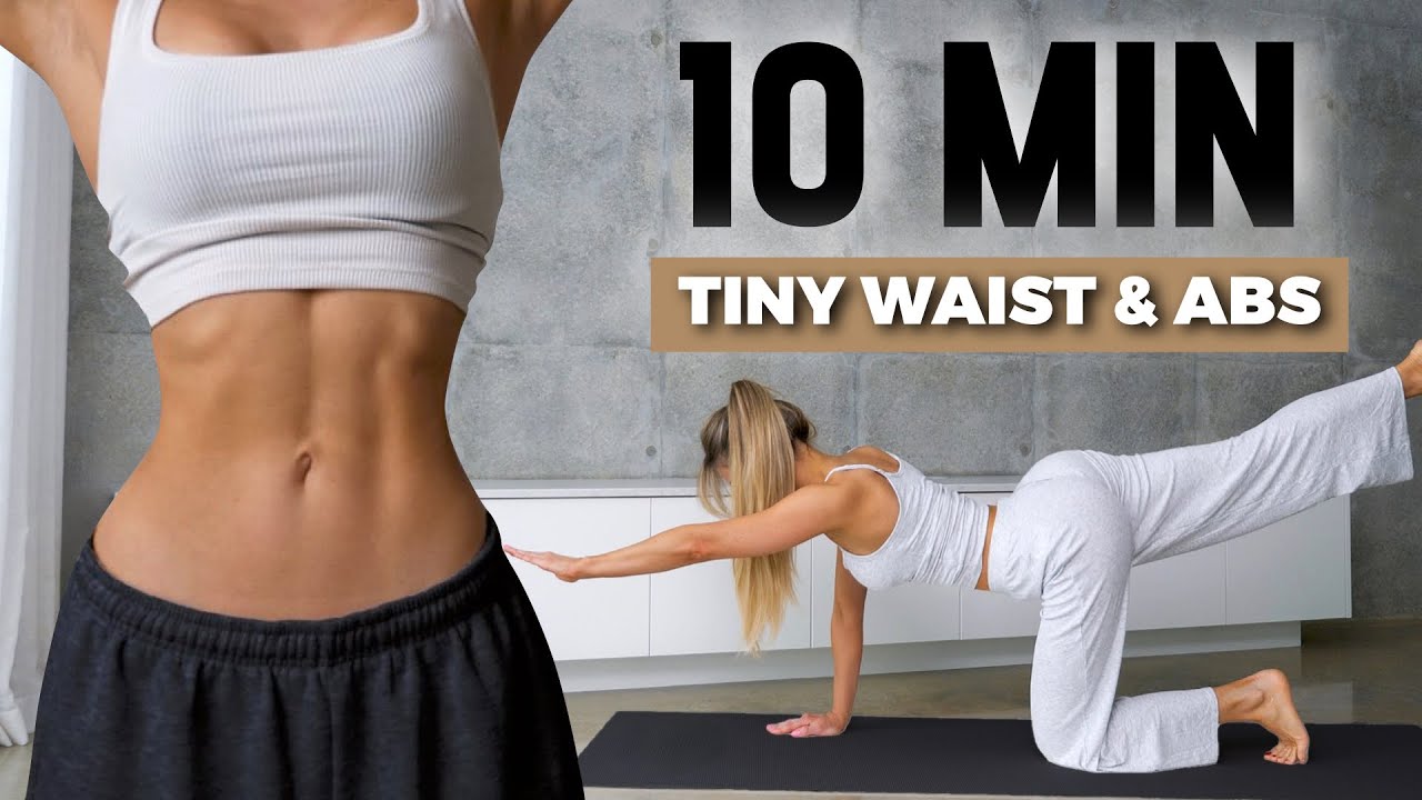 10 MIN SMALL WAIST & DEFINED ABS - 14 Day Intense Ladder Abs Workout, No Equipment, At Home
