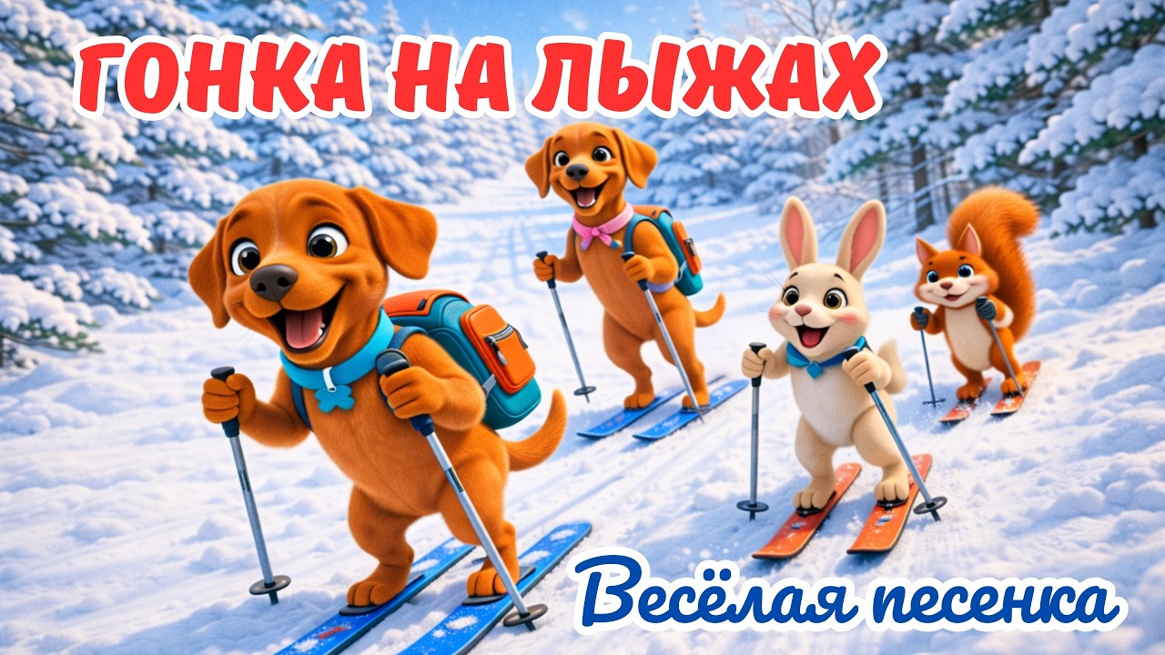Весёлые детские песенки про катание с горки, снежные игры и домик для птичек❄️🛷