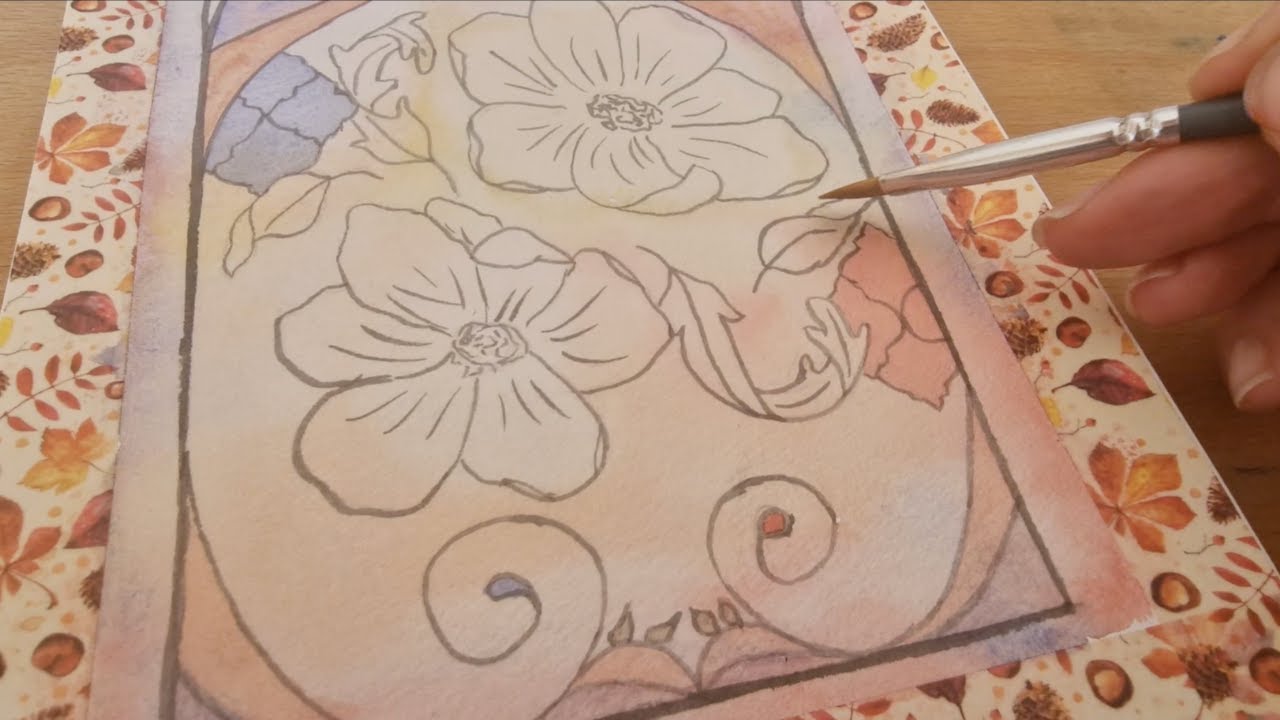 Floral Drawing Process | Ink Solid Kuretake & Japanese Watercolors 🌸