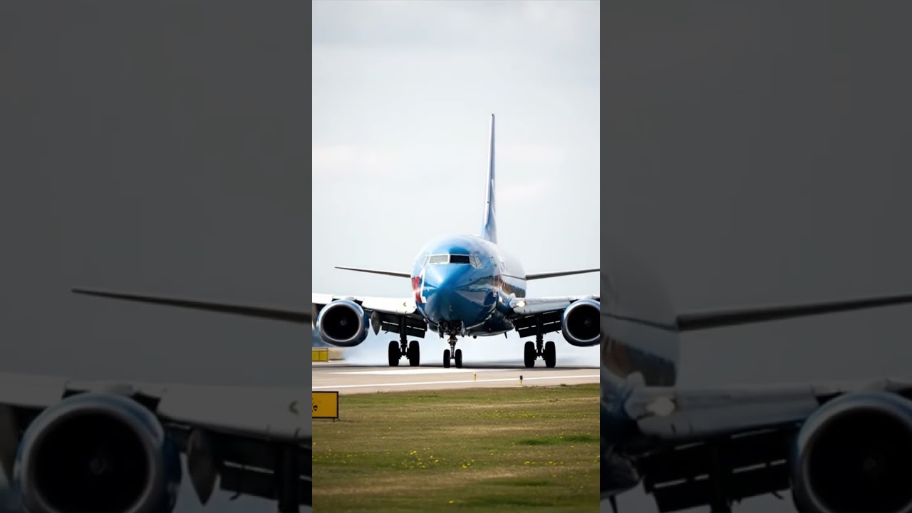 Constant smoke coming out of tires mainly #airplane #aeroplane #music #plane #aviation #landing