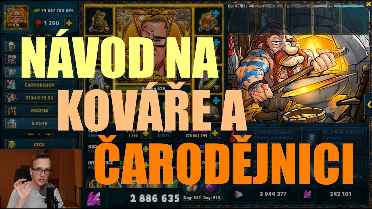 Shakes & Fidget [TUTORIÁL] - Jak na KOVÁŘE, investování KRYSTALŮ a ČARODĚJNICI (KP/CZ/FHD)