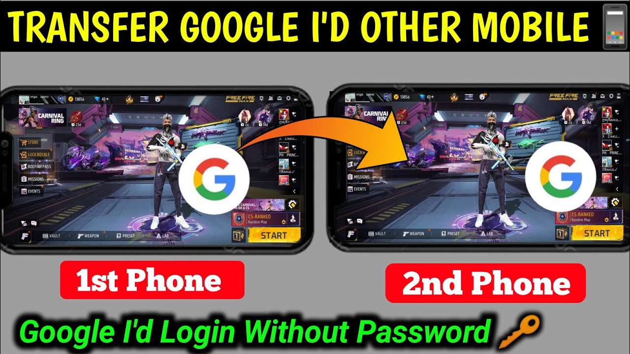 Transfer FF Google Account To Other Mobile | Free Fire Google ID Dusre Mobile Mein Login Kaise Karen