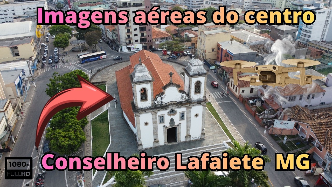 Vista aérea de uma pequena parte do centro de Conselheiro Lafaiete-MG.                 #dji #bhdrone