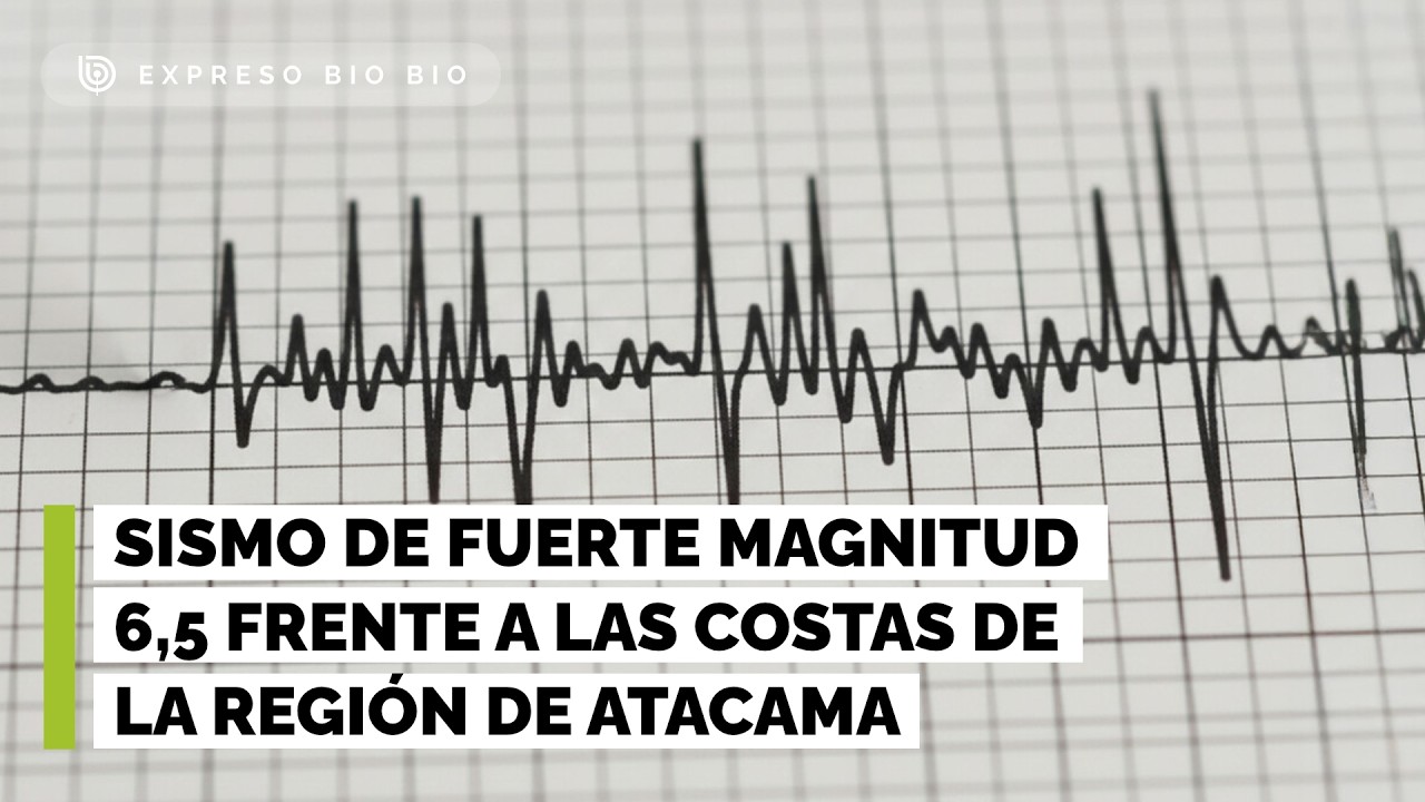 Reportan sismo de fuerte magnitud 6,5 frente a las costas de la región de Atacama