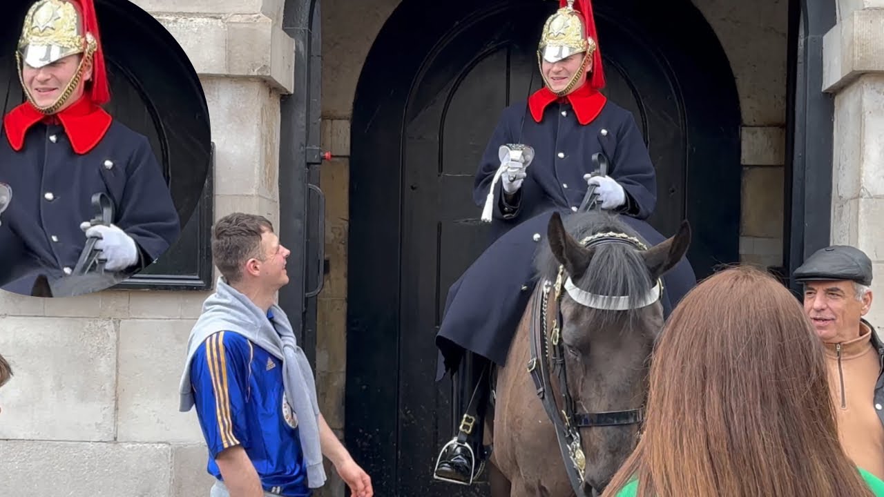 Off Duty Guard Visits Colleague