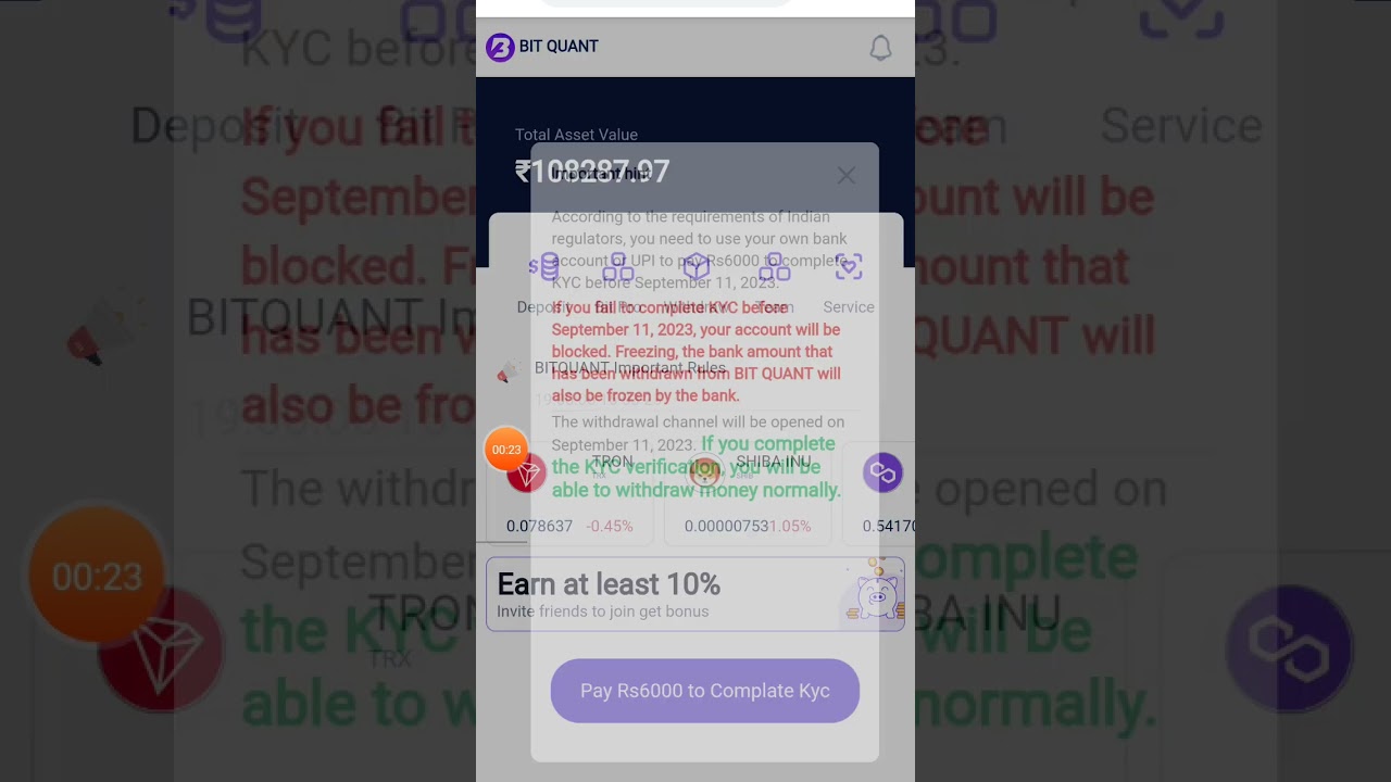 bitquant#bitquant #kyc #earning #app bitquant pr kyc kar de h mane or app koi bhi invest na kere