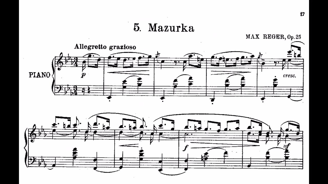 Max Reger - Aquarellen op. 25 [Score Video]