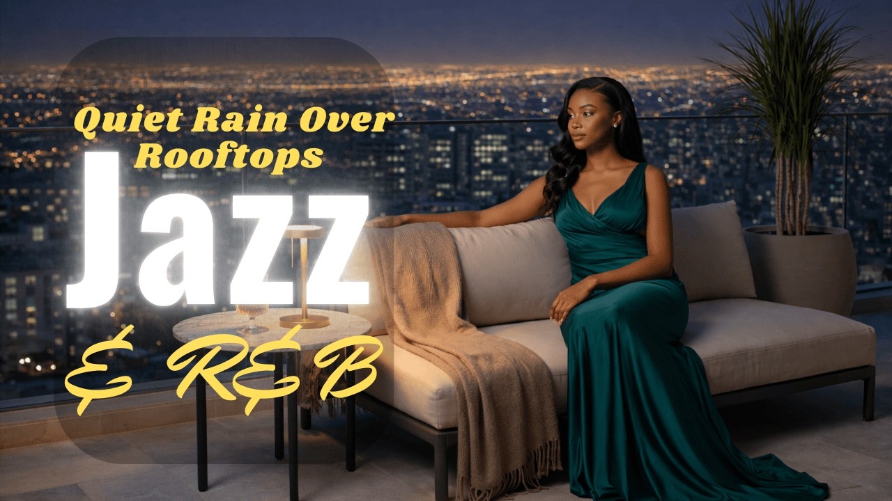 Smooth Jazz by the Rainy Window – Calm Night Background with City Lights